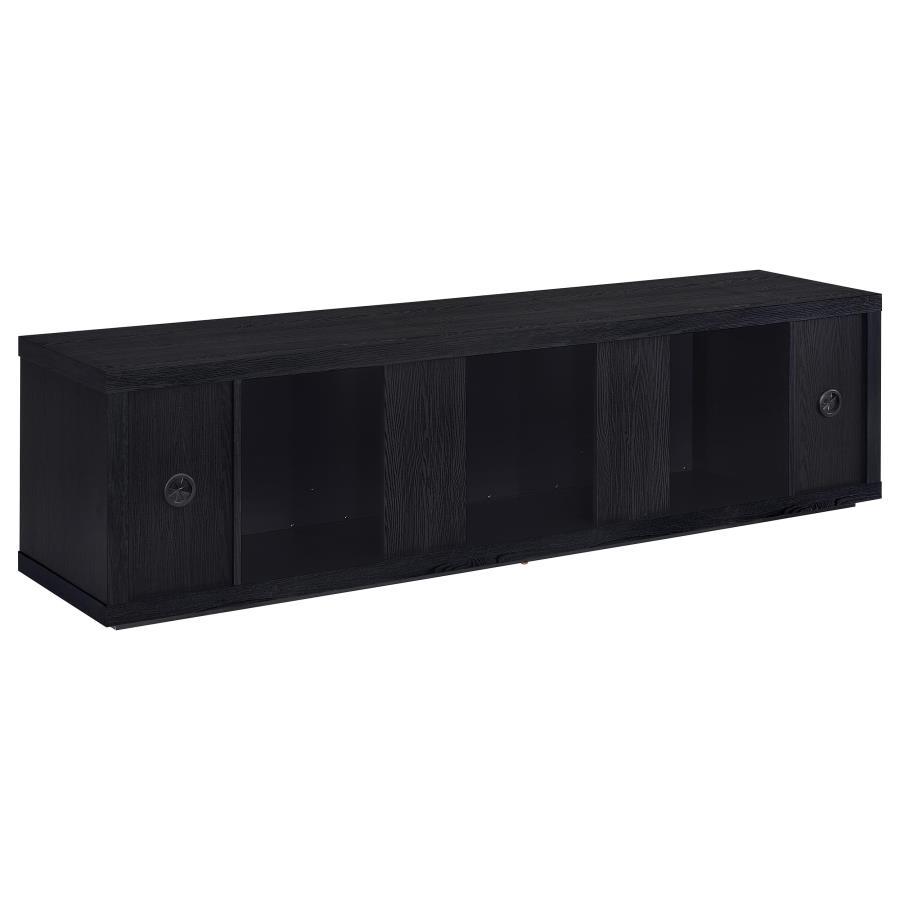 Deiter - 79" TV Stand Fireplace Media Console - Black