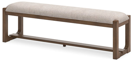 Cabalynn - Large Uph Dining Room Bench - Oatmeal / Light Brown - view 3