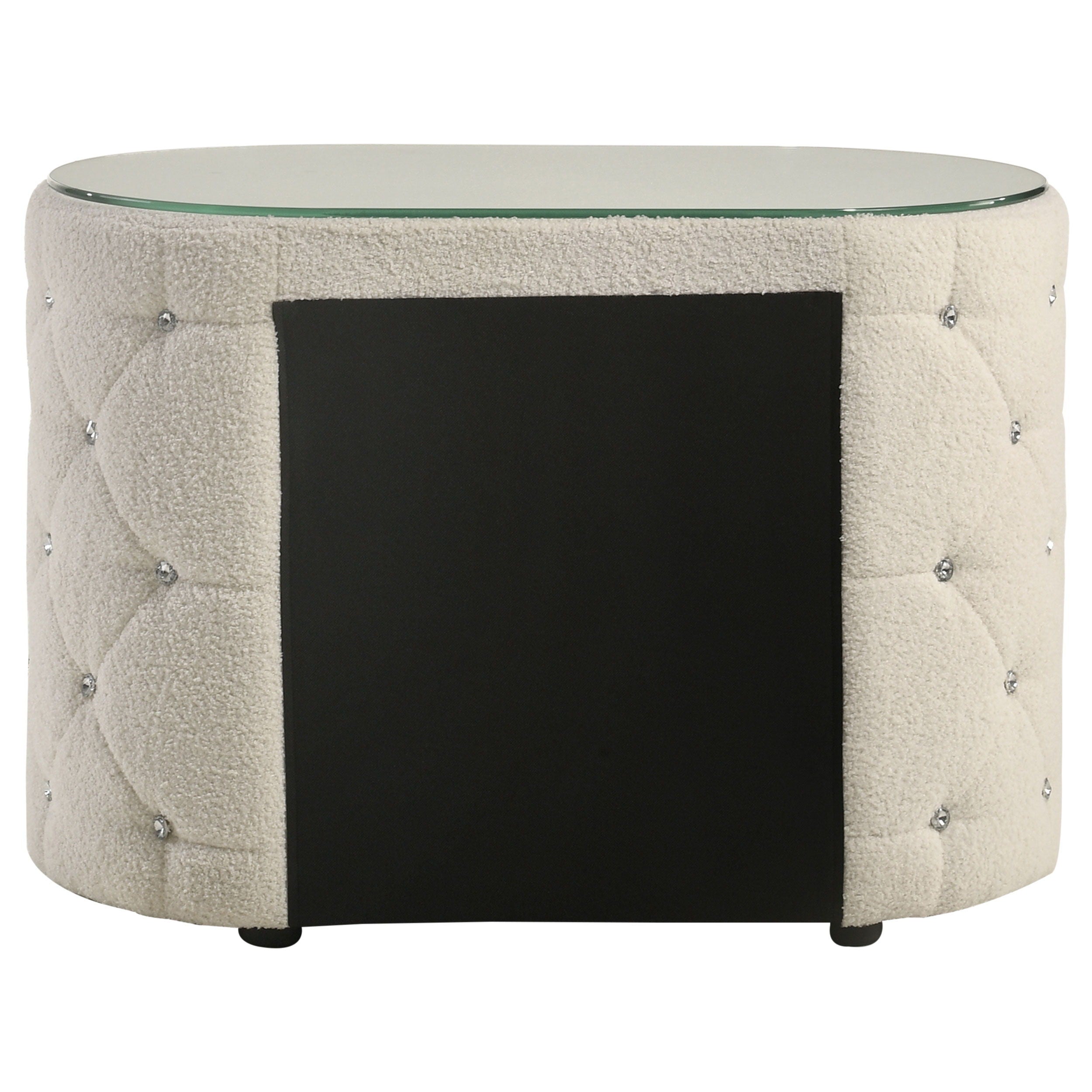 Sonya - 2-Drawer Upholstered Nightstand Bedside Table - Ivory