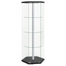 Zahavah - 4-Shelf Hexagonal Clear Glass Curio Cabinet Black by CoasterEveryday | Bel Furniture