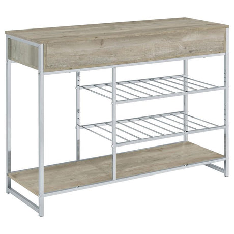 Melrose - 2-Drawer Home Bar Storage With Wine Rack Gray - Gray by Coaster Fine Furniture | Bel Furniture