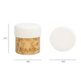 Nebula - Round Upholstered Ottoman - White