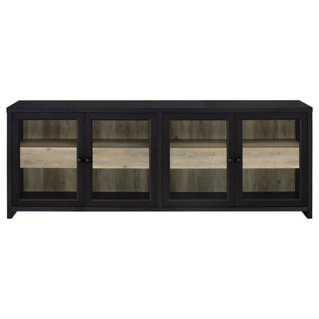 Denison - 79" 4-Door TV Stand Media Console - Black
