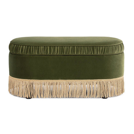 Serena - Contemporary Design Oval Storage Bench Ottoman - view 3