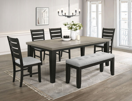 Bardstown - Dining Room Set Black 6 Pc. Table, 4 Chairs, Bench by Crown Mark | Bel Furniture