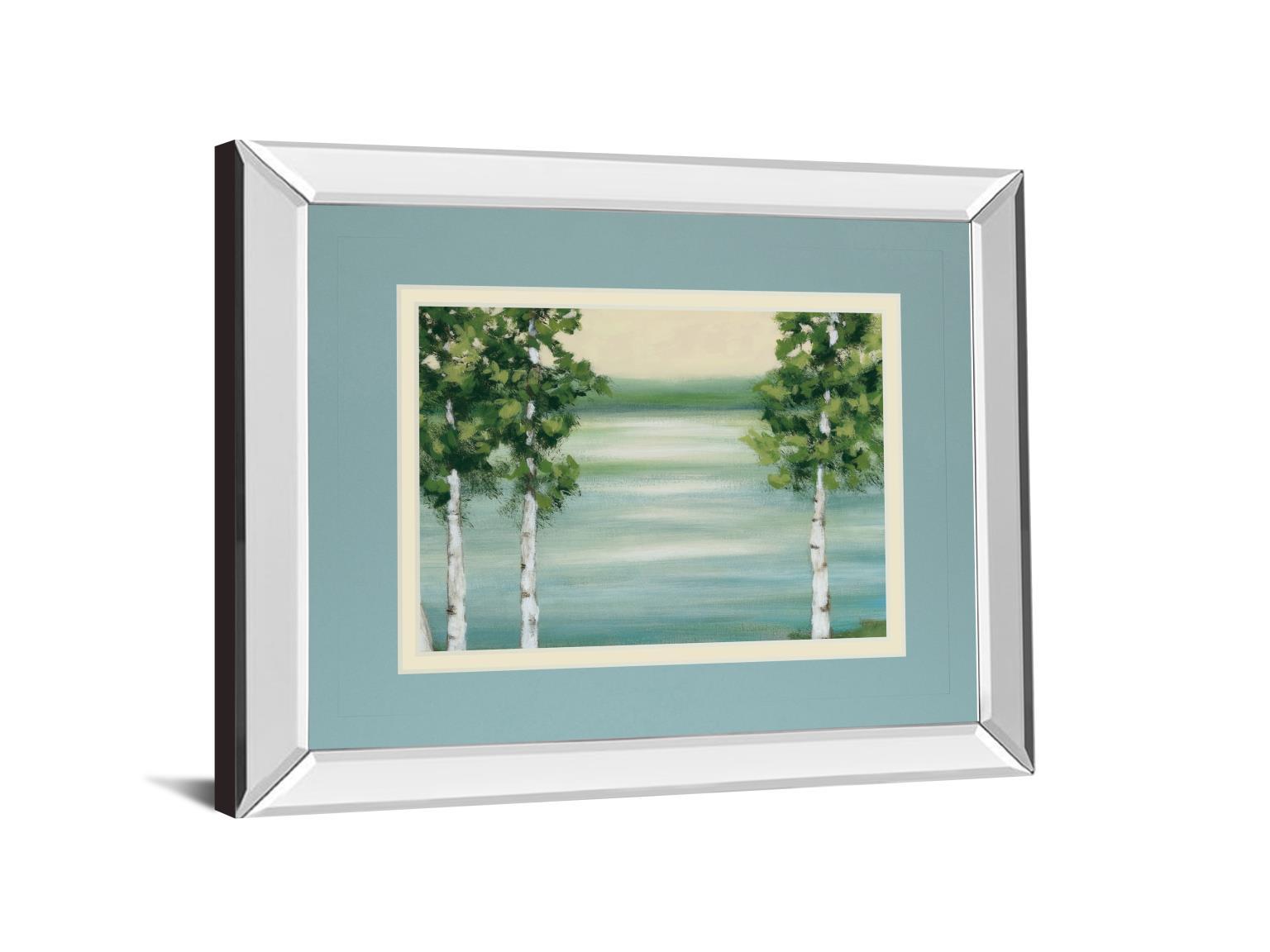 Quiet Lake By Rita Vindeszia - Mirror Framed Print Wall Art - Green