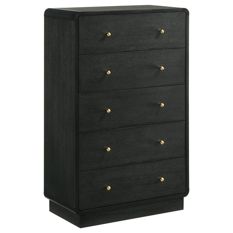 Cavelle - 5-Drawer Chest Of Drawers - Black by Coaster Fine Furniture | Bel Furniture