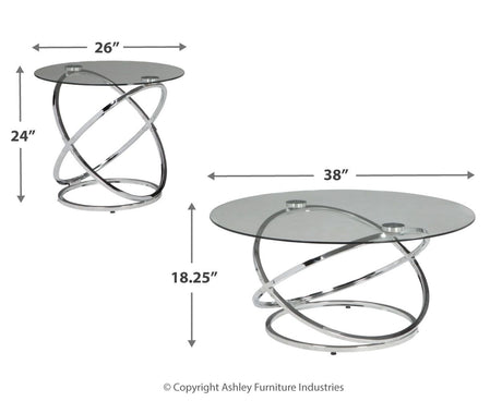 Hollynyx - Chrome Finish - Occasional Table Set (Set of 3) by Signature Design by Ashley® | Bel Furniture