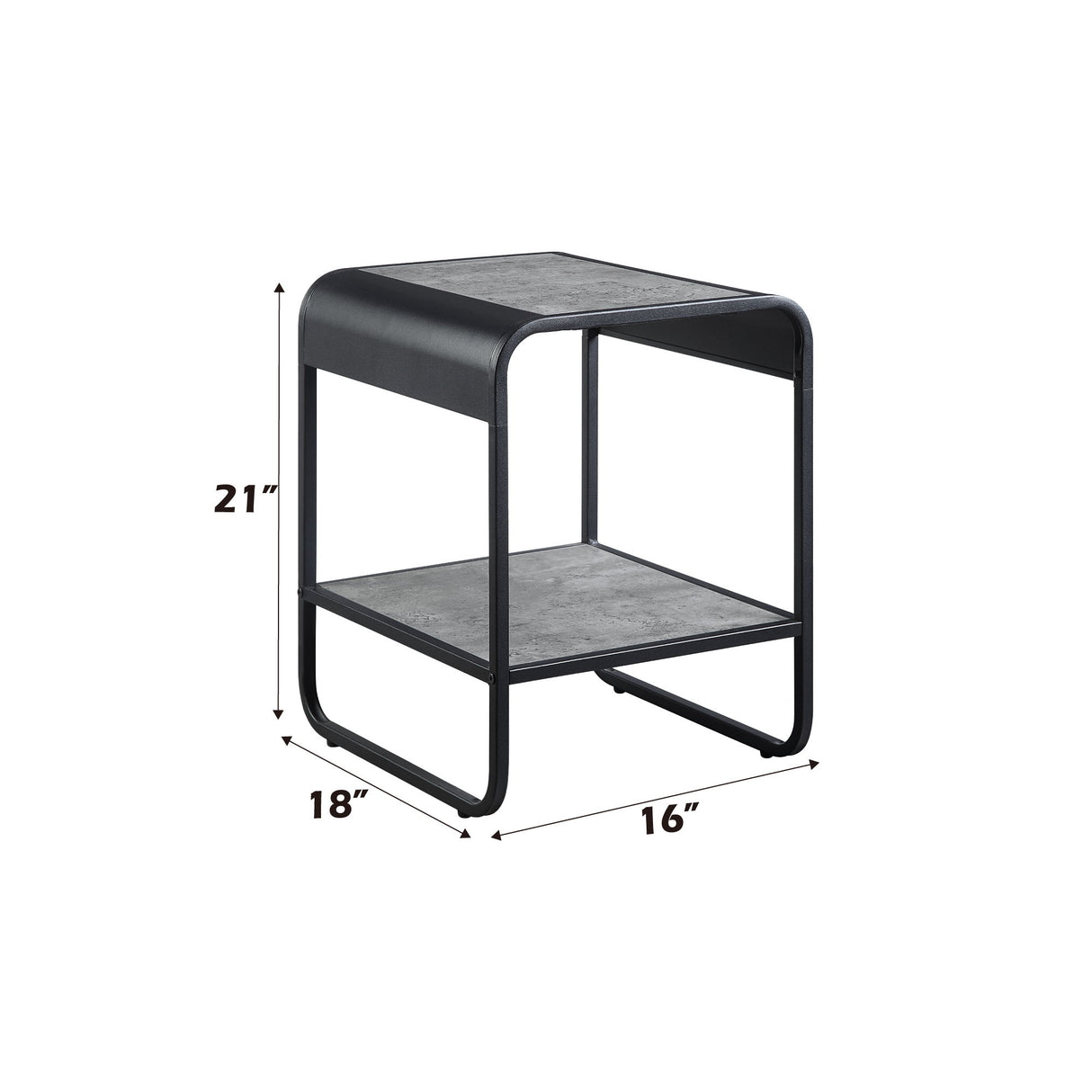 Raziela - End Table - Concrete Gray / Black by Urban Nest | Bel Furniture