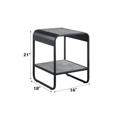 Raziela - End Table - Concrete Gray / Black by Urban Nest | Bel Furniture