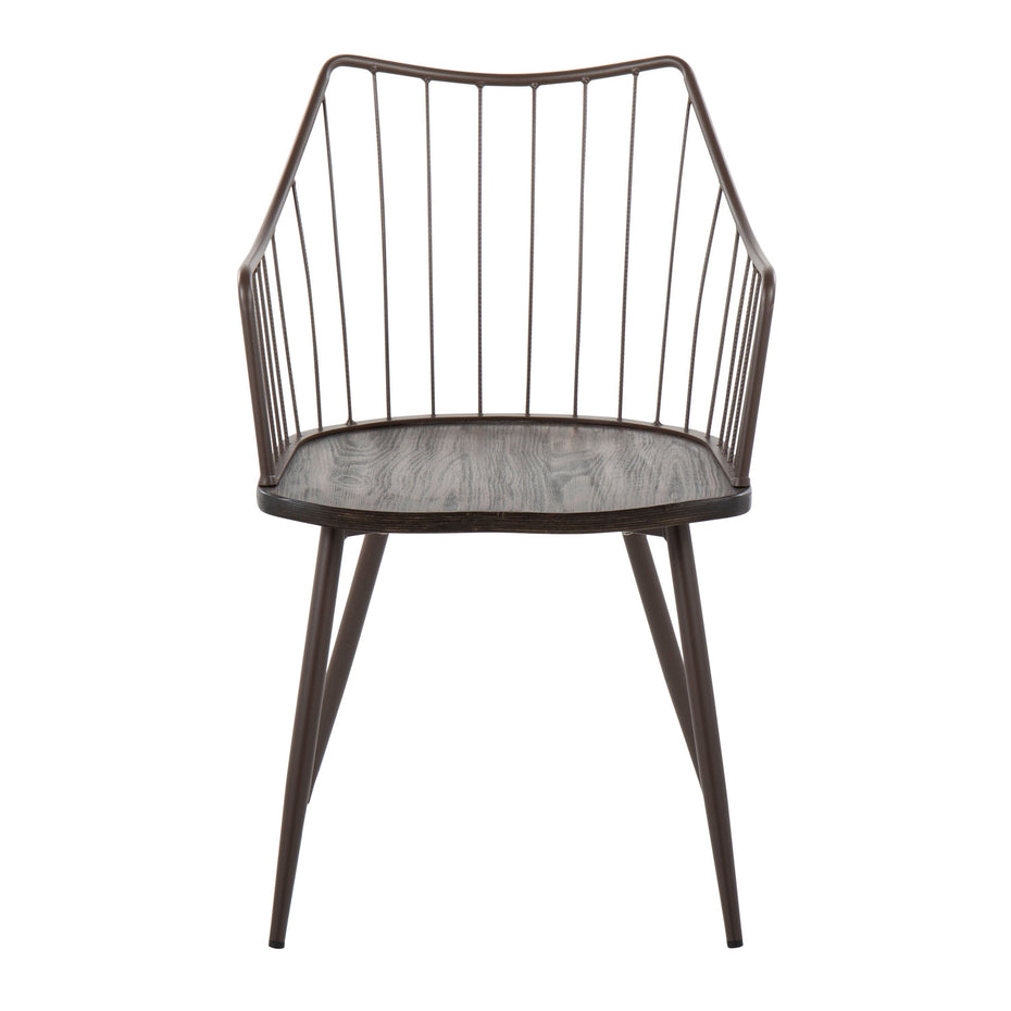 Winston - Farmhouse Style / Dining Chair - Brown / Dark Walnut