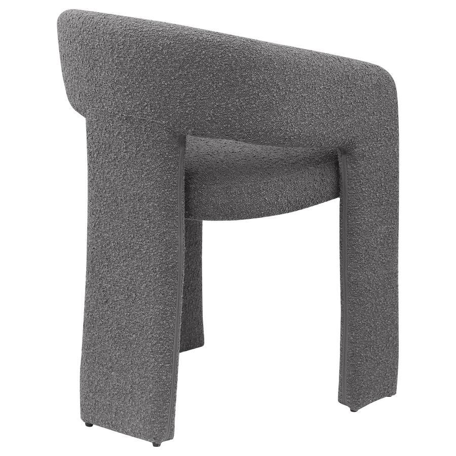 Eudora - Boucle Upholstered Dining Arm Chair - Gray