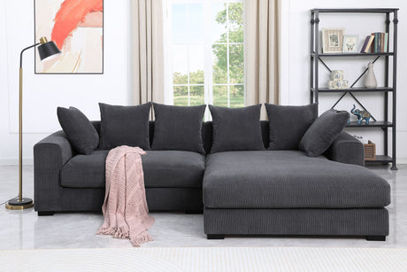 Naomi - 3 Piece Upholstered Sectional Dark Gray by Cynthia's Furniture | Bel Furniture