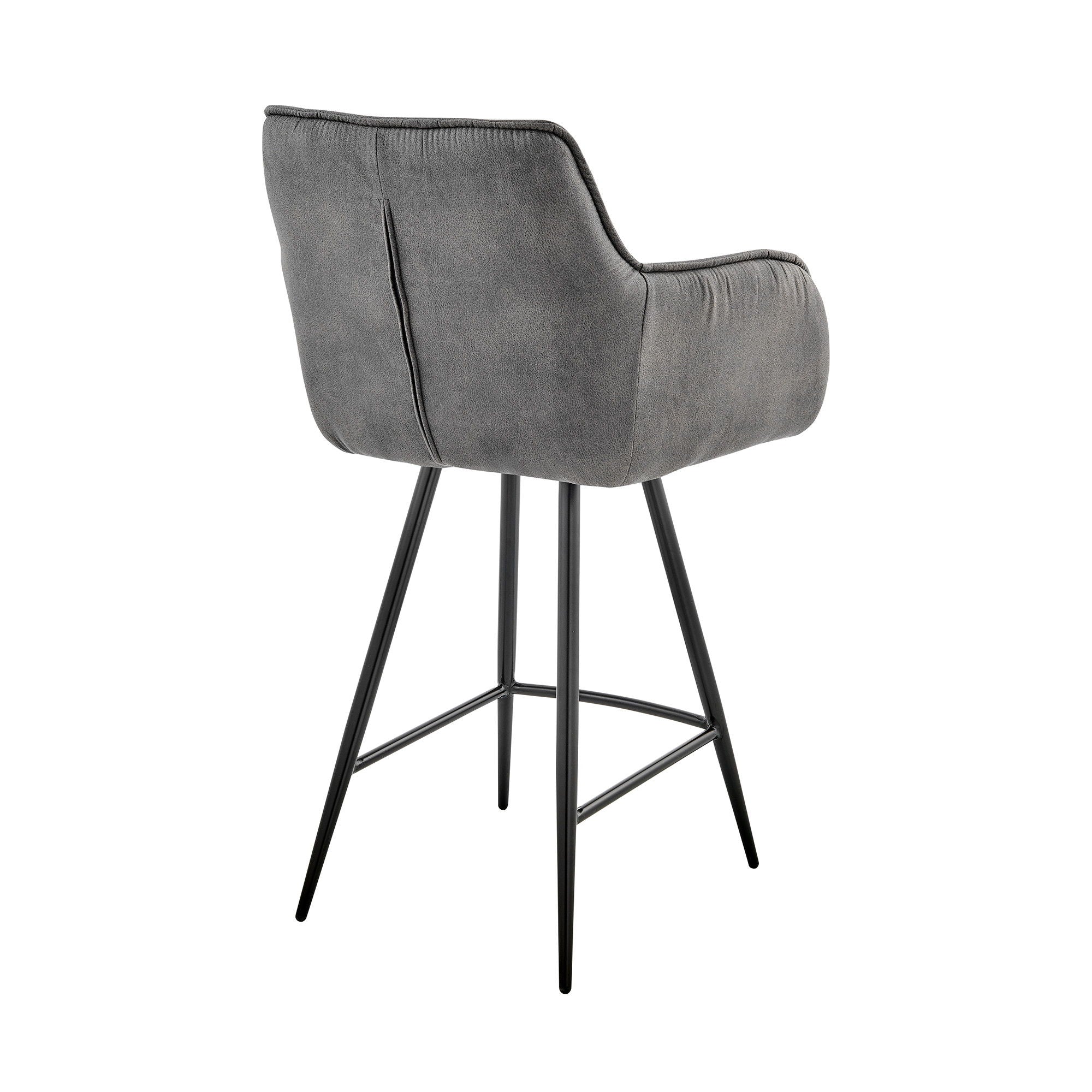 42" Iron Bar Height Bar Chair - Charcoal / Black