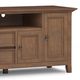 Amherst - Wide TV Media Stand - Rustic Natural Aged Brown by Simpli-Home | Bel Furniture
