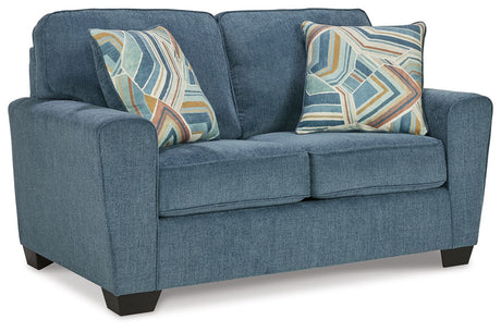 Cashton - Loveseat Blue by Signature Design by Ashley® | Bel Furniture