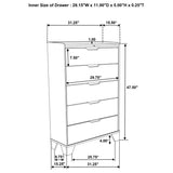 Henderson - 5-Drawer Bedroom Chest Of Drawers - Medium Oak