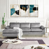 Shannon - Velvet Sectional Sofa With Chaise Gray by Cynthia's Furniture | Bel Furniture