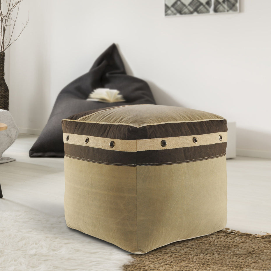 Cotton Ottoman - Brown