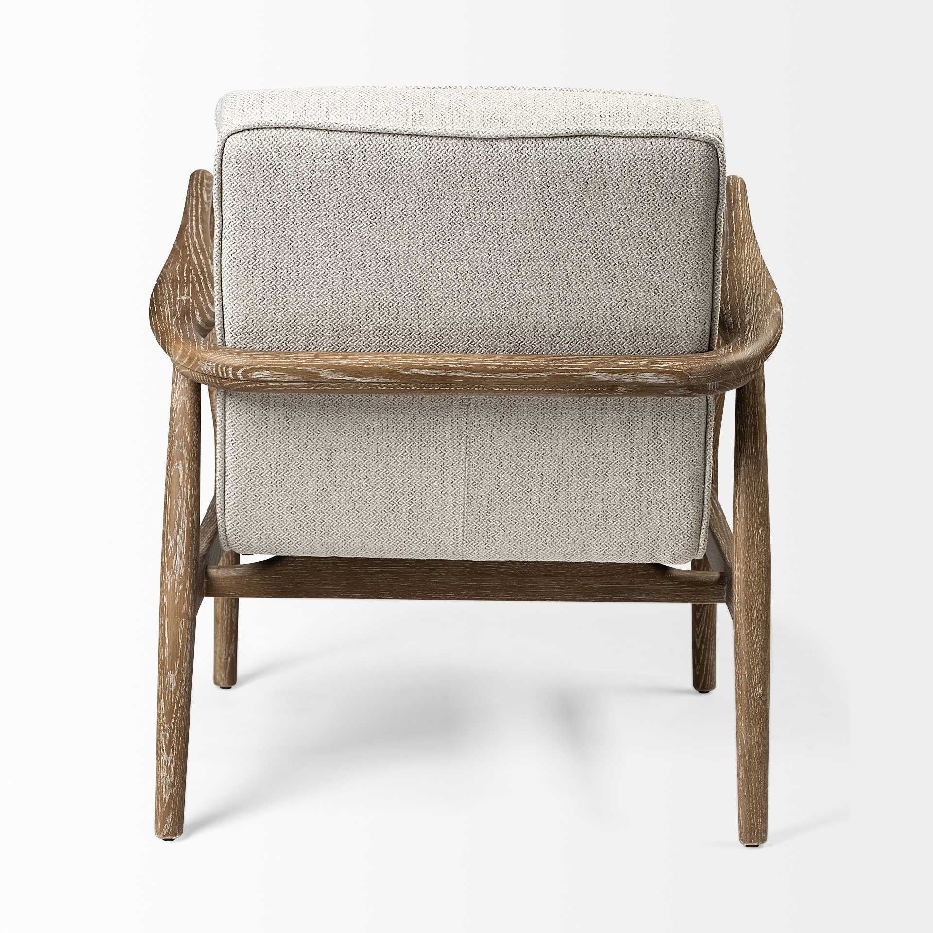 Fabric Lounge Chair - Cream / Brown