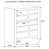 Briana - 5-Drawer Bedroom Chest - Black by CoasterEssence | Bel Furniture