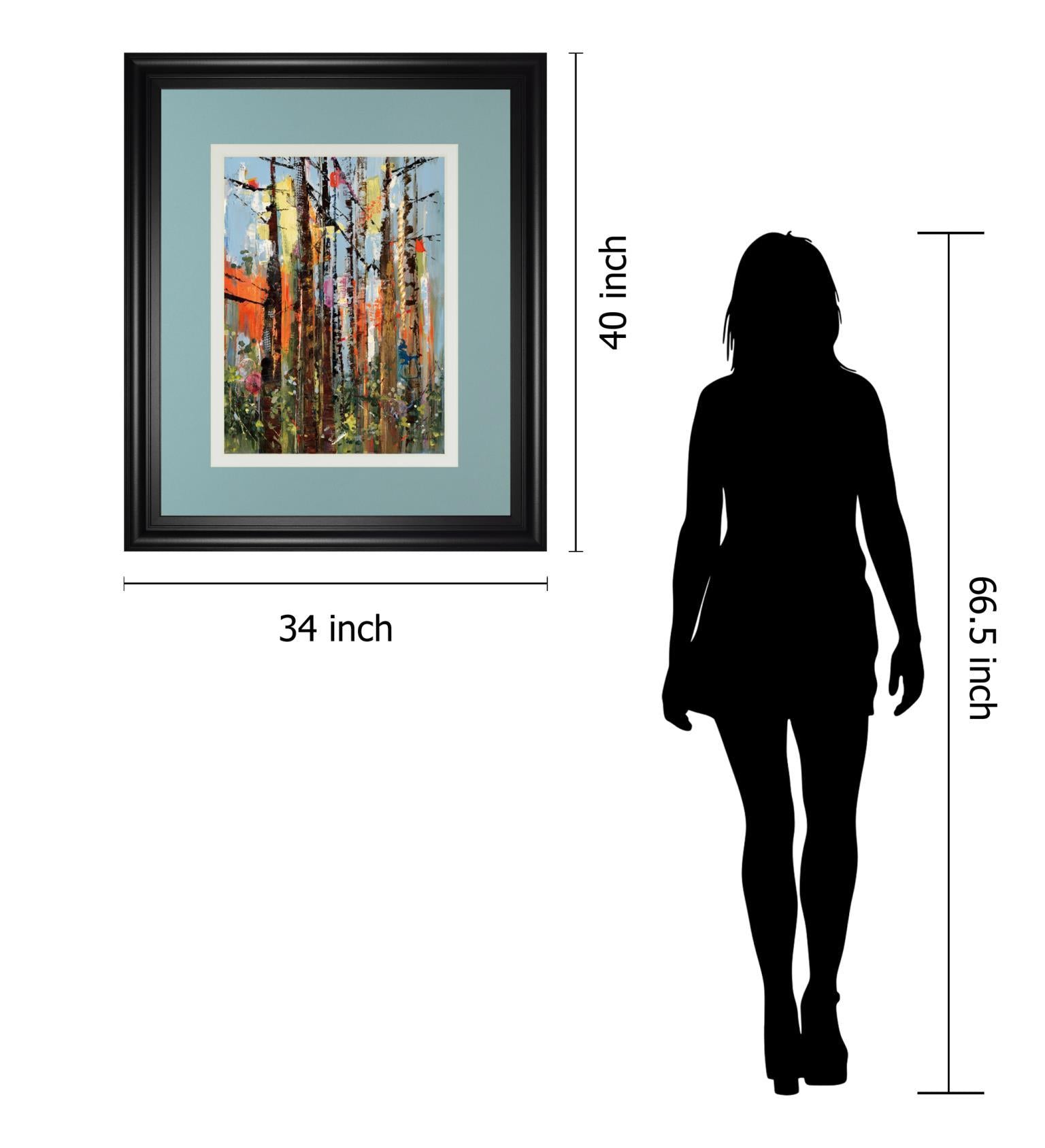 Eclectic Forest By Rebecca Meyers - Framed Print Wall Art - Red