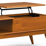 Draper - Lift Top Coffee Table - Teak by Simpli-Home | Bel Furniture