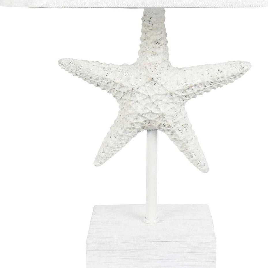 Starfish Accent Lamp With White Bell Shade - White