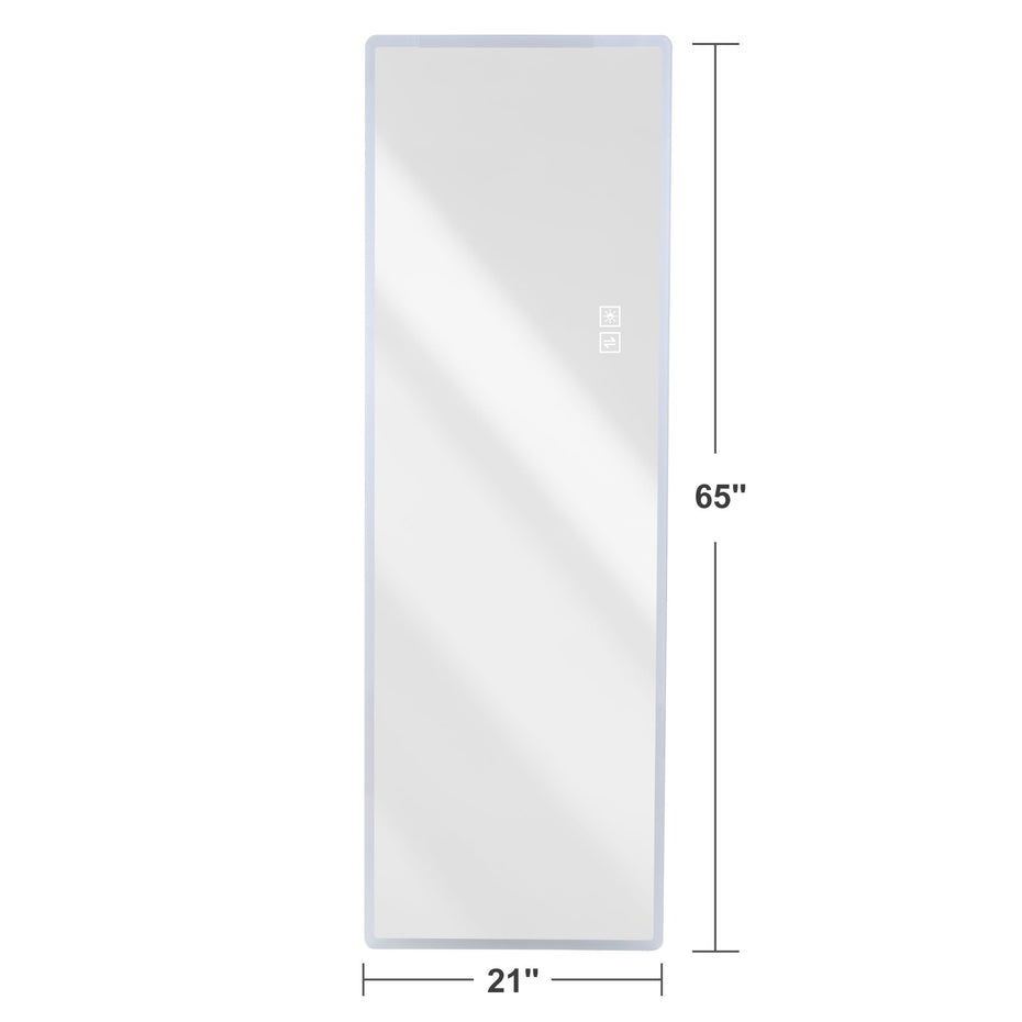 Full Length Mirror Lighted Vanity Body Mirror LED Mirror Wall-Mounted Mirror Big Size Rounded Corners, Bedroom, Living Room, Dressing Room, Hotel - Clear