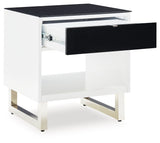 Gardoni - White / Black - Rectangular End Table by Signature Design by Ashley® | Bel Furniture