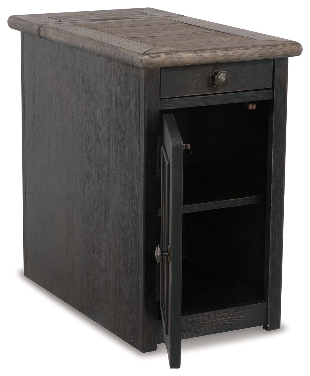 Tyler - Grayish Brown / Black - Chair Side End Table