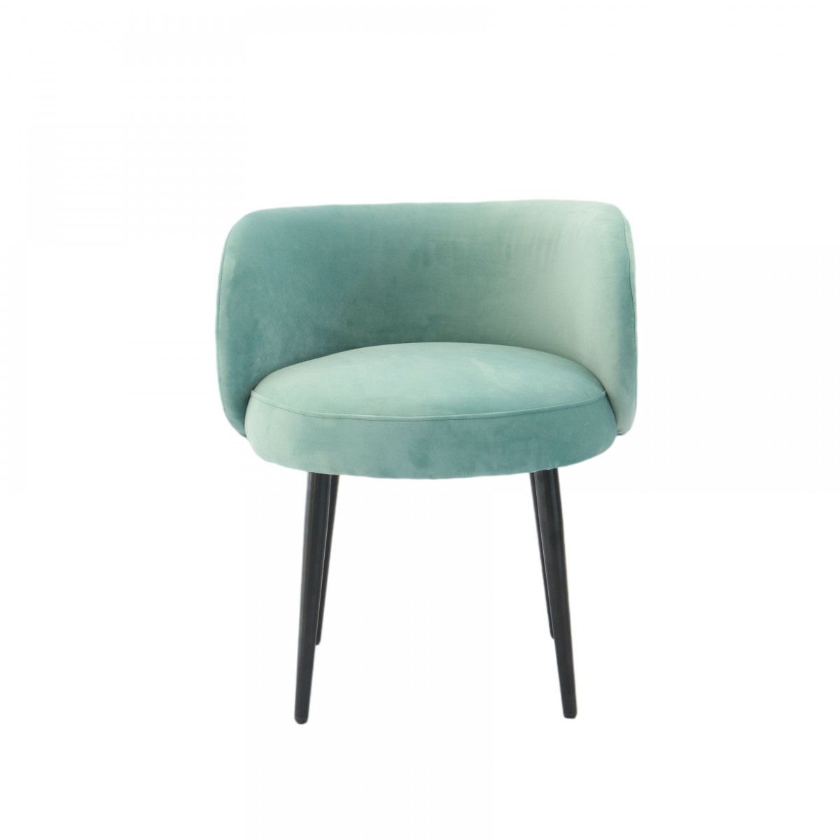 Velvet And Black Solid Color Arm Chair - Teal