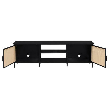 Amherst - 2-Door 70" Metal TV Stand Media Console - Black by Coaster Fine Furniture | Bel Furniture