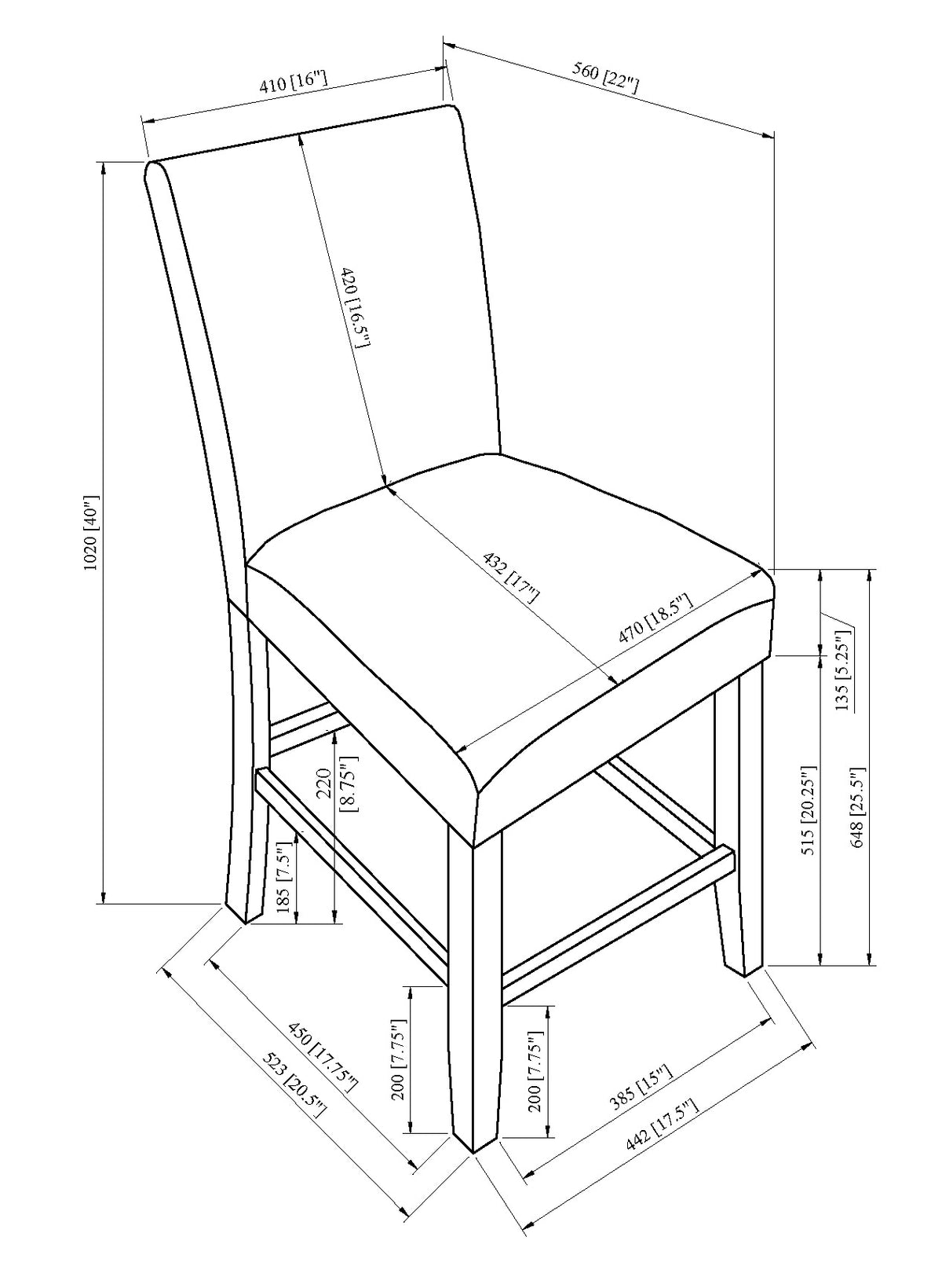 Parkside Counter Height Chair Dove