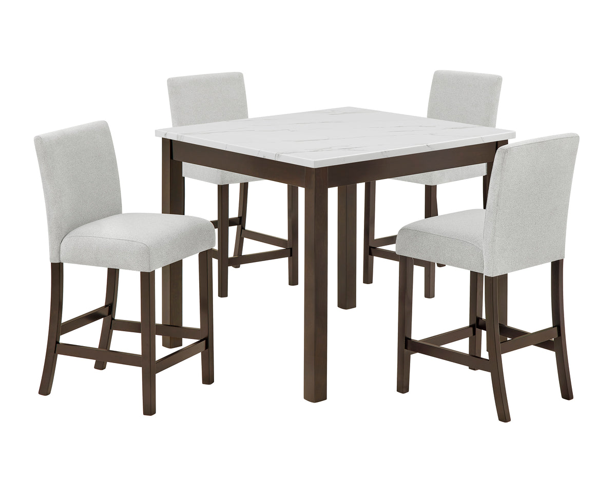Lennon 5-Pk Counter Height Set Brown