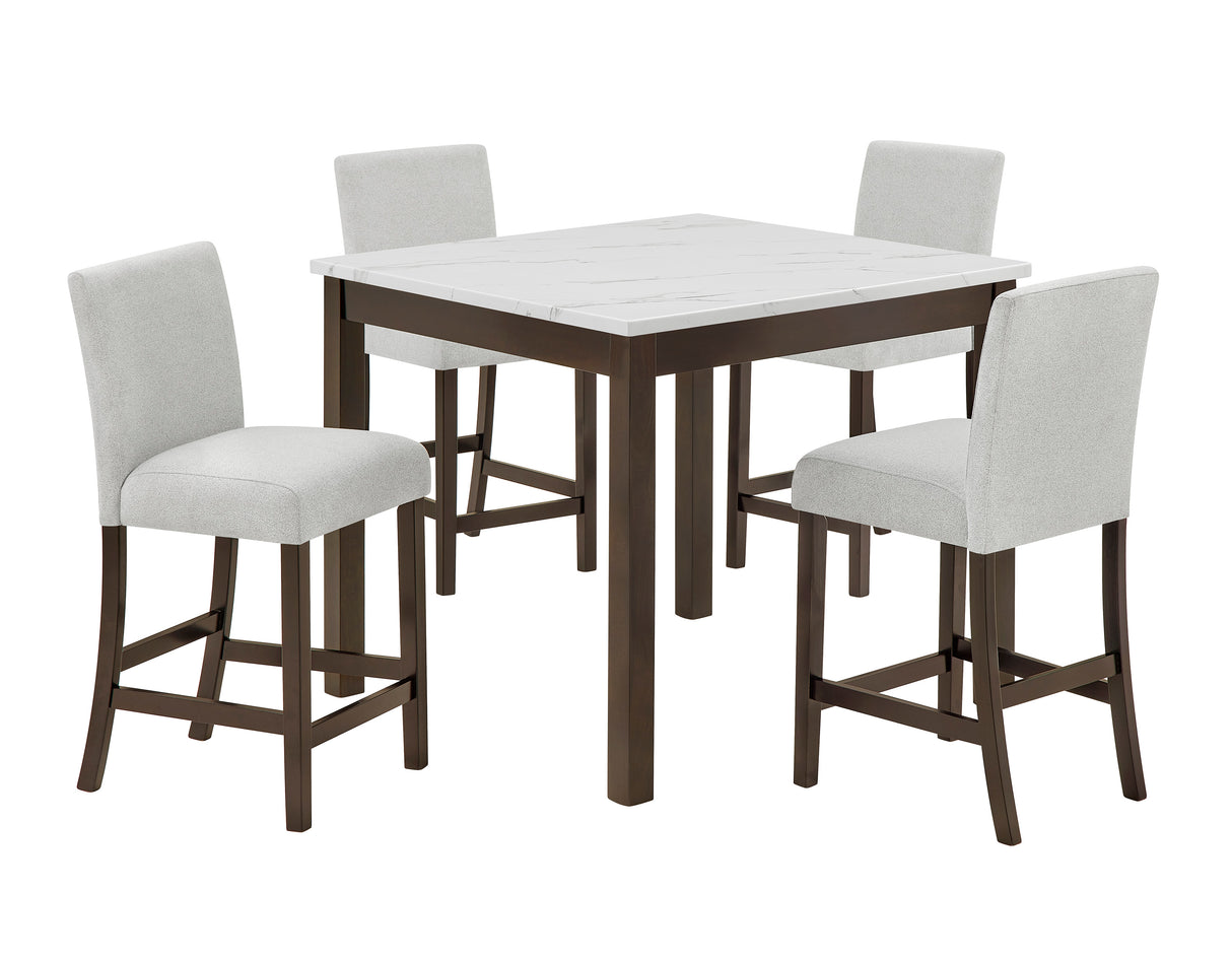 Lennon 5-Pk Counter Height Set Brown