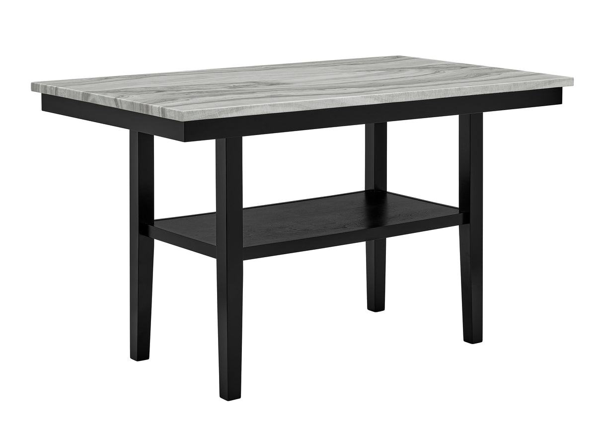 Marbel 5Pk Faux Marble Counter Height Dining Set