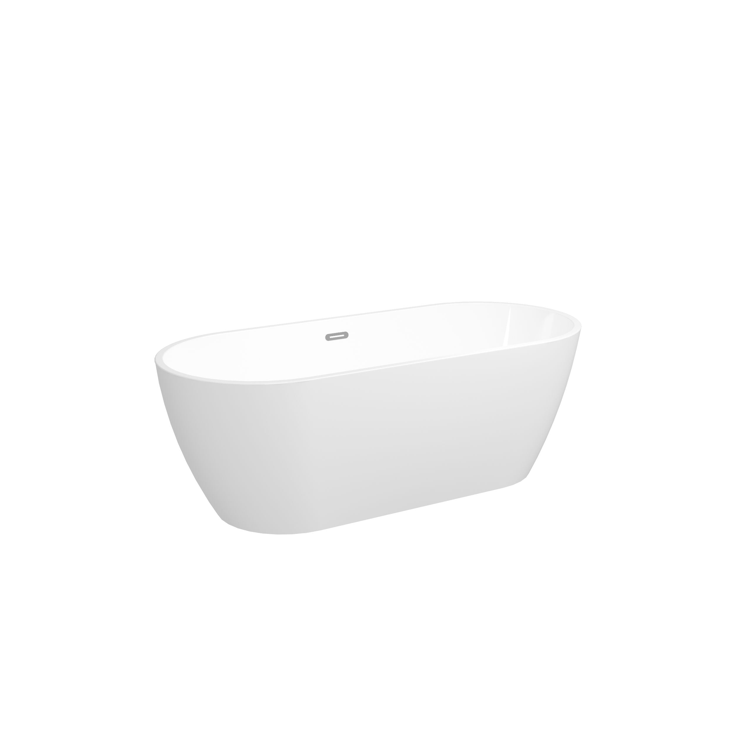 Acrylic Freestanding Soaking Bathtub With Classic Slotted Overflow And Toe-Tap Drain In Chrome, Cupc Certified.Easy To Install, 02138 - Glossy White