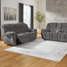 Foreside - Reclining Living Room Set Dark Gray 2 Pc. Reclining Sofa, Reclining Loveseat With Console by Signature Design by Ashley® | Bel Furniture