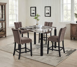 Vega - Faux Marble Counter Height Table - White / Black