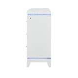Adalid - Dresser With LED Light And Glittered Drawer Fronts - White