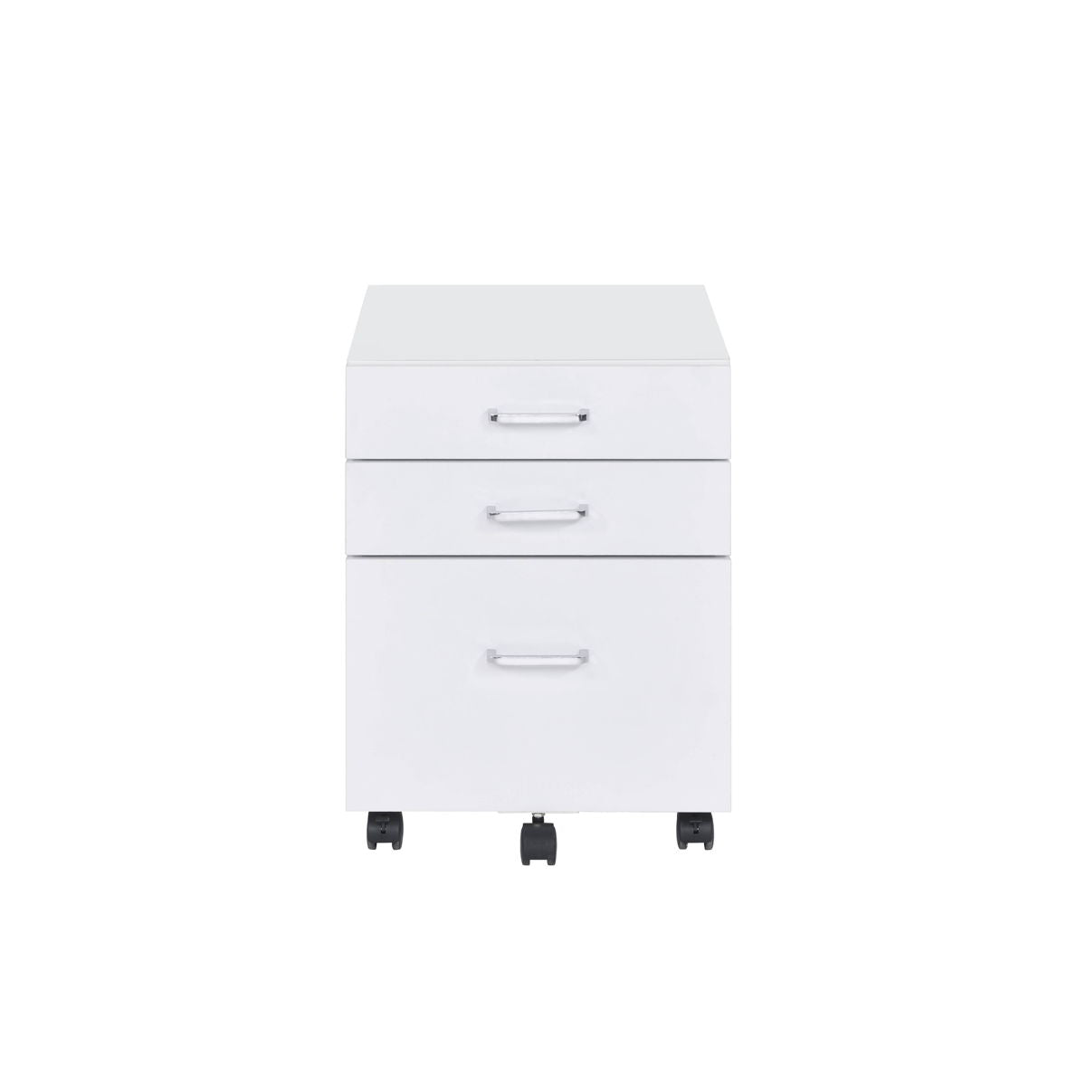 Tennos - File Cabinet - White / Chrome