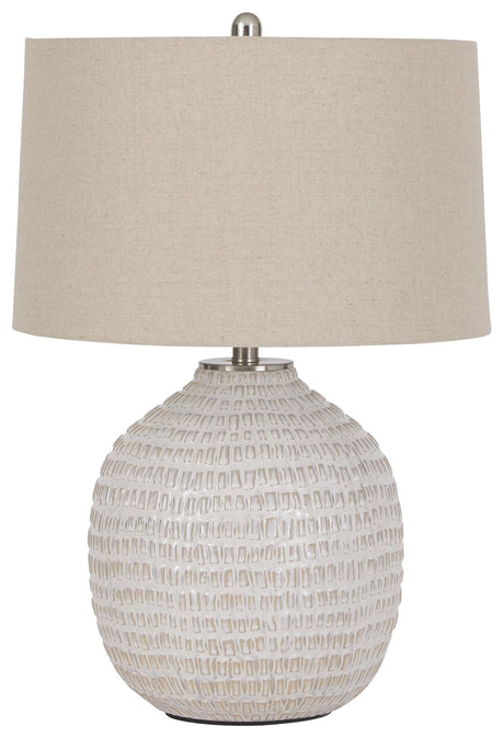 Jamon - Beige - Ceramic Table Lamp by Signature Design by Ashley® | Bel Furniture