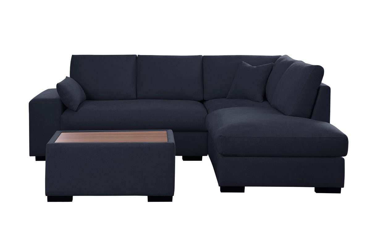Joshua - 100" Sectional Sofa with Right Facing Chaise and Console Ottoman by Lilola Home | Bel Furniture