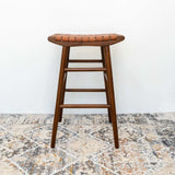 Maya - Genuine Leather Stool - Rustic / Tan by Ashcroft Furniture | Bel Furniture