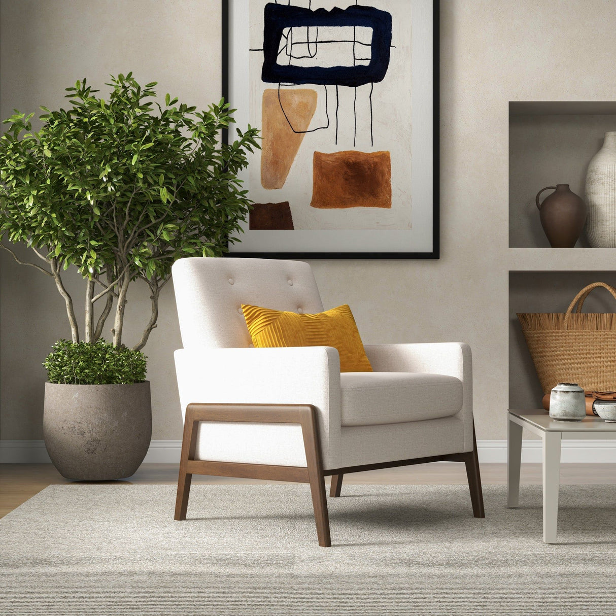 Cole - Solid Wood Lounge Chair