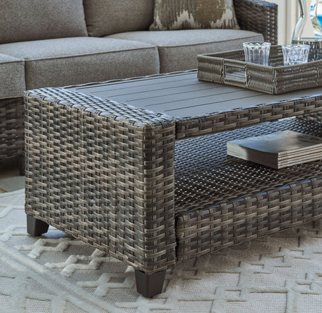 Oasis Court - Gray - Sofa, Chairs, Table Set (Set of 4) by Signature Design by Ashley® | Bel Furniture