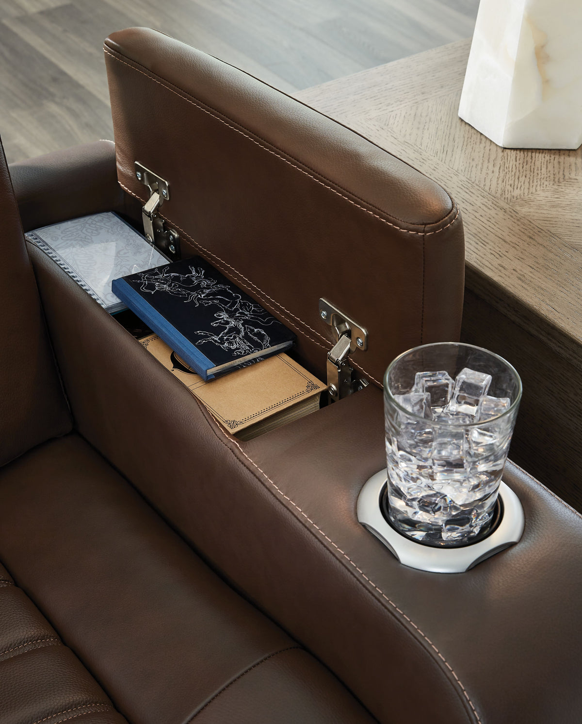 High Impact - Tobacco - Power Recliner / Adj Headrest by Signature Design by Ashley® | Bel Furniture