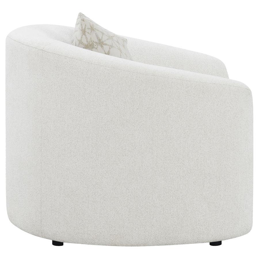 Rainn - Boucle Upholstered Sloped Arm Accent Chair - Latte by CoasterEssence | Bel Furniture