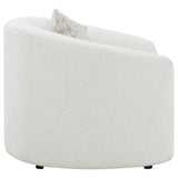 Rainn - Boucle Upholstered Sloped Arm Accent Chair - Latte by CoasterEssence | Bel Furniture